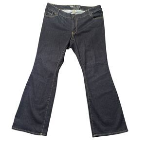 Old Navy Womens 18 Short Rockstar Flare Jeans Blue Dark Wash Stretch Denim EUC